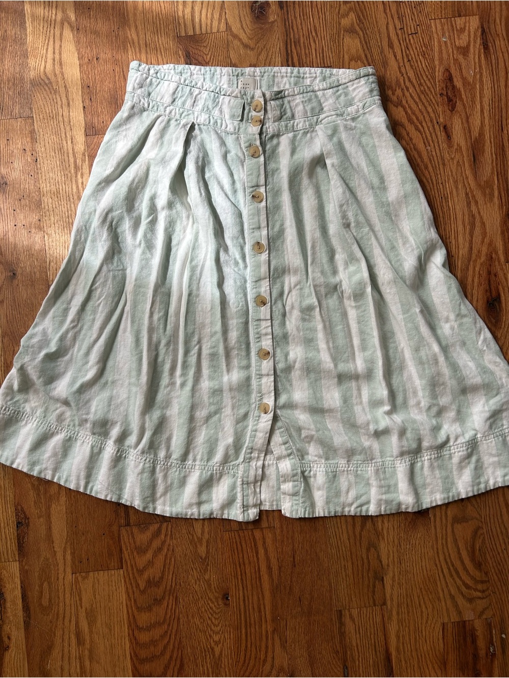 a new day Mint and White Striped Button-Front A-Line Skirt